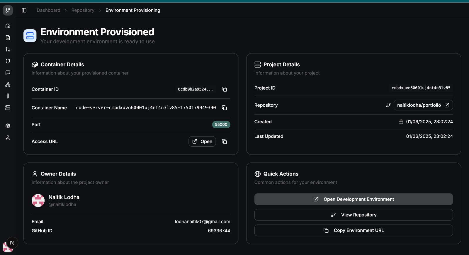Environment Provisioning